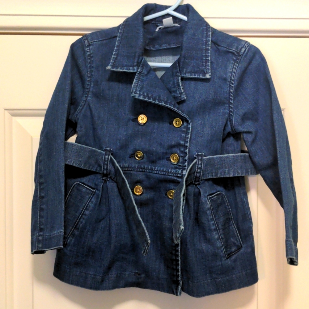 Denim Double-breasted 2T Girls Jacket, Jack Denim